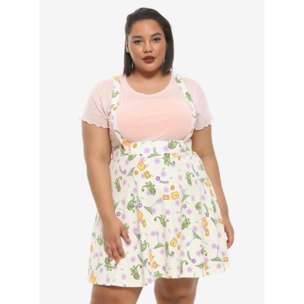 NWT Disney Tangled Pascal & Lanterns Suspender Skirt Plus Size 2X Hot Topic